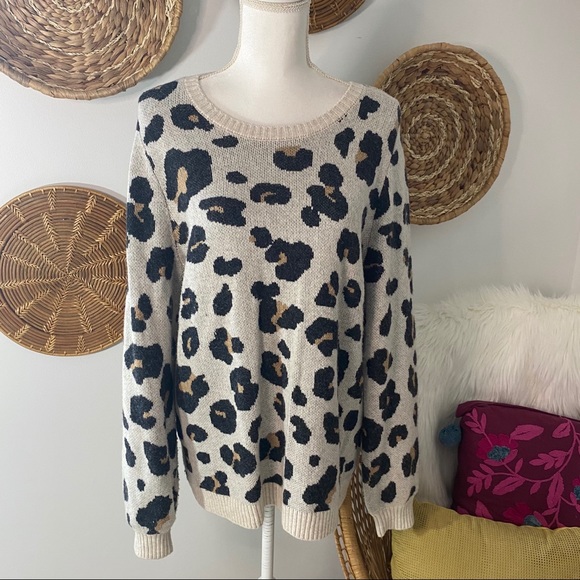 LOFT Sweaters - Loft Leopard Print Pullover Knit Sweater
